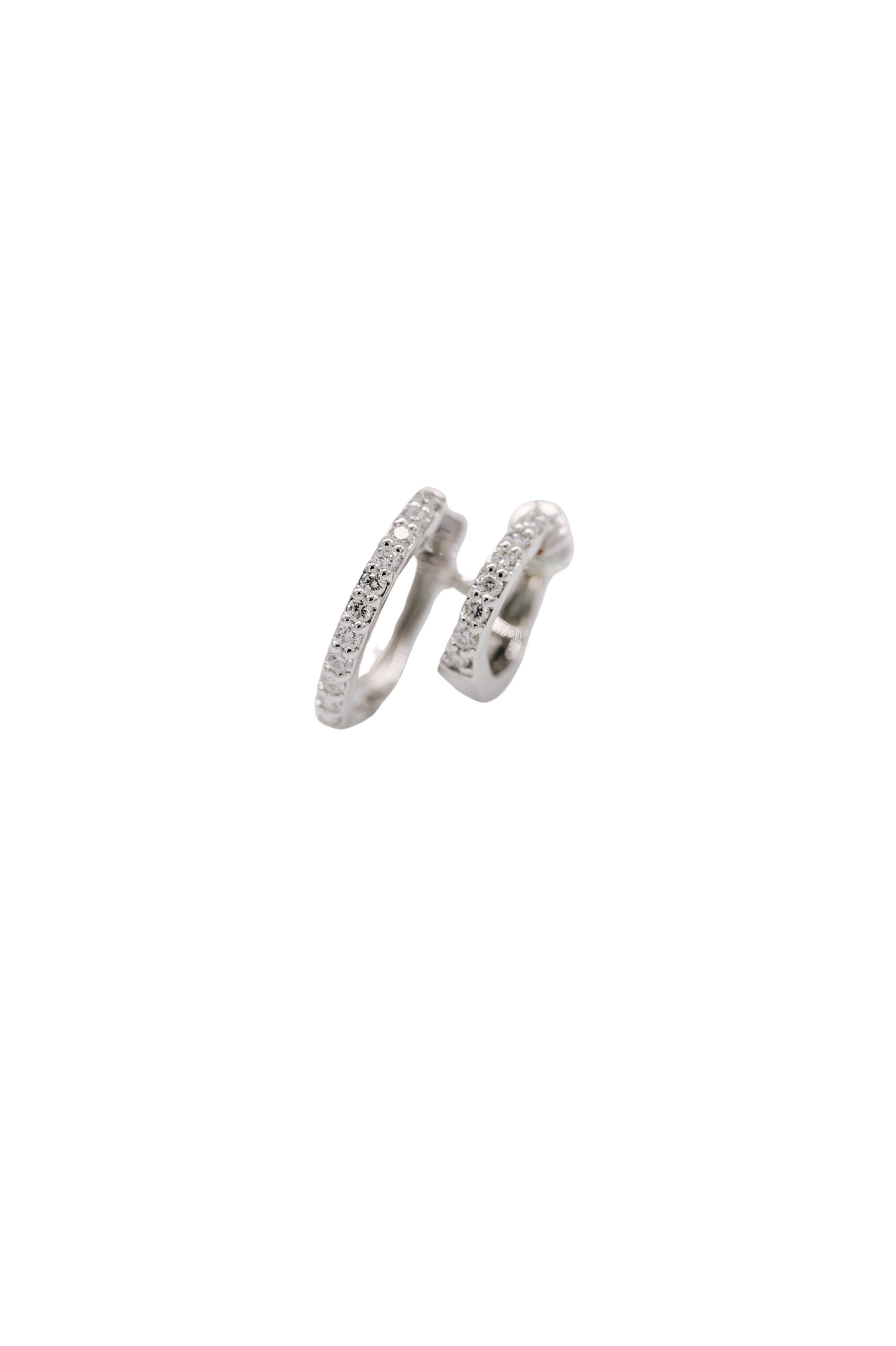 Marie Double Hoop - White Gold - Single Earring