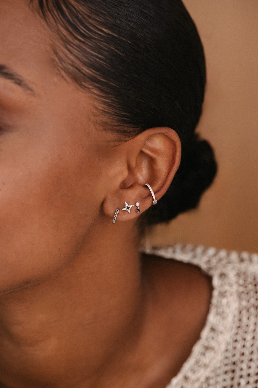 Piercing June Diamants Noirs - Or blanc