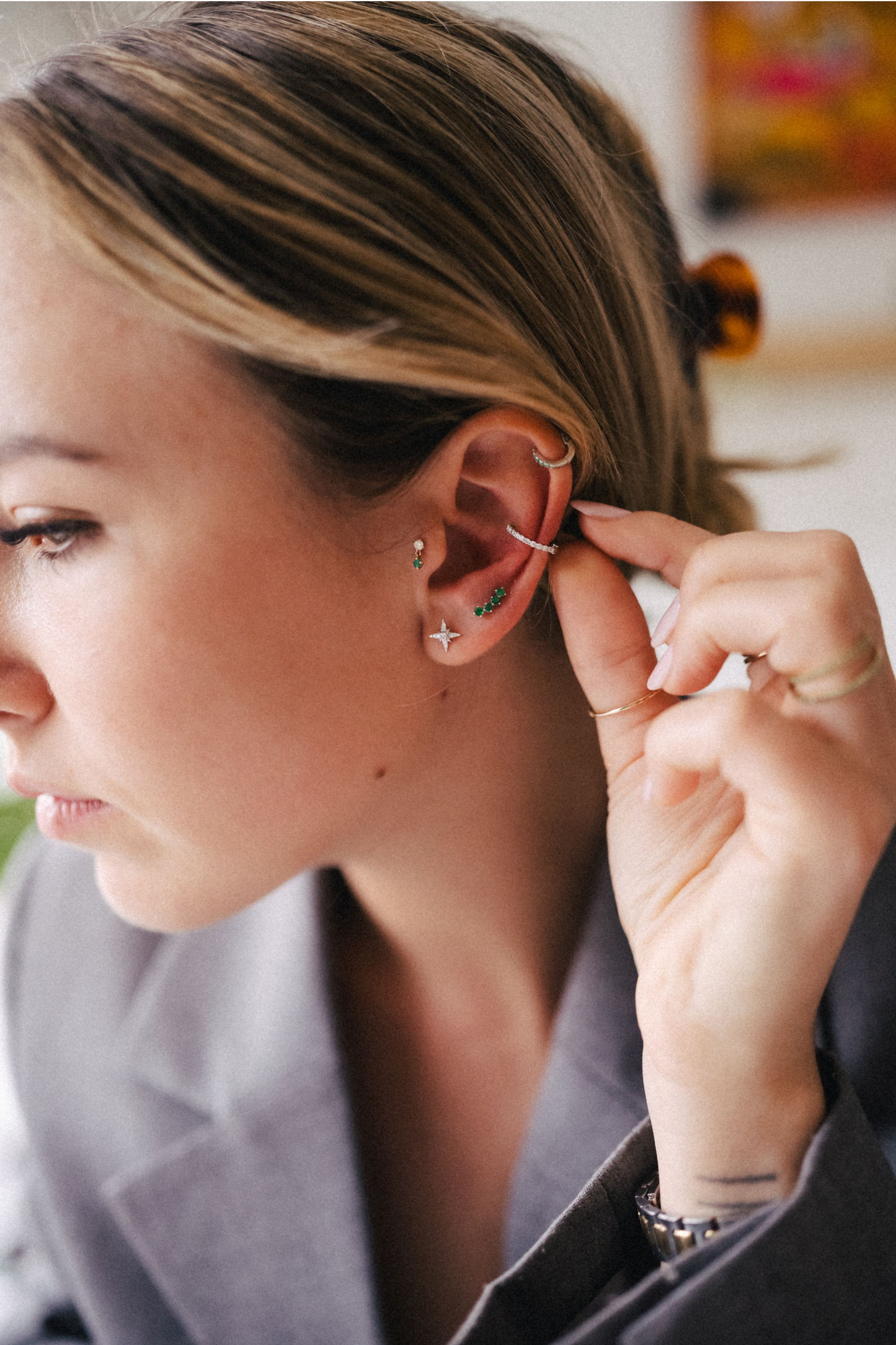 Ear Cuff Stella - Or Blanc