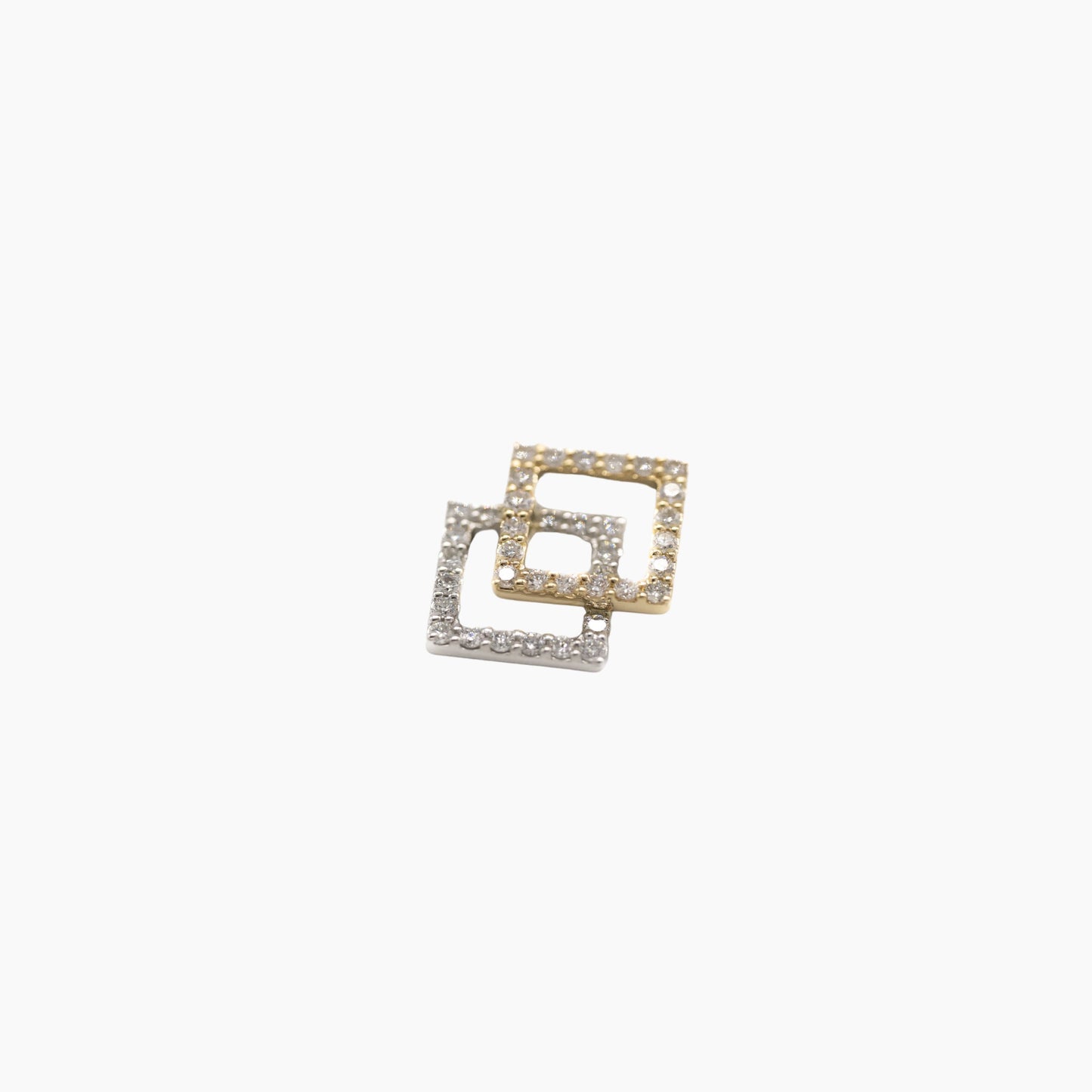 Square S Bracelet - White Diamonds - Two-Tone