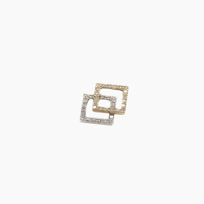 Square S Bracelet - White Diamonds - Two-Tone