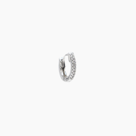 Daylight Hoop - White Gold - Single Earring - 6mm