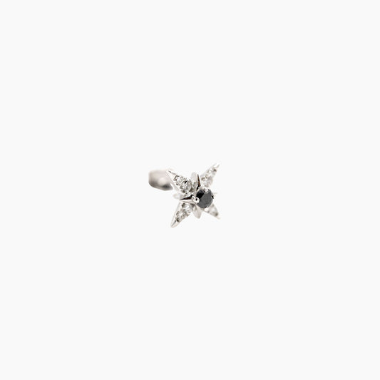 Piercing Star Diamants Noirs - Or Blanc