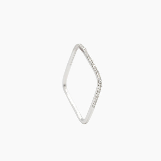 Ring Square - Or Blanc