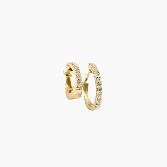 Marie Double Hoop - Yellow Gold - Single Earring