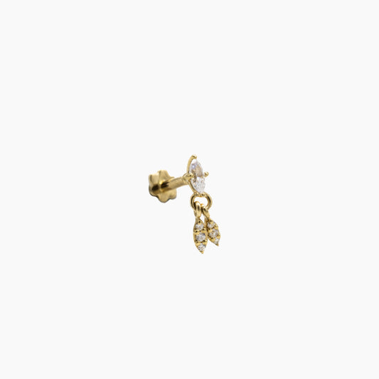 Triple Drop Piercing - Diamond - Yellow Gold