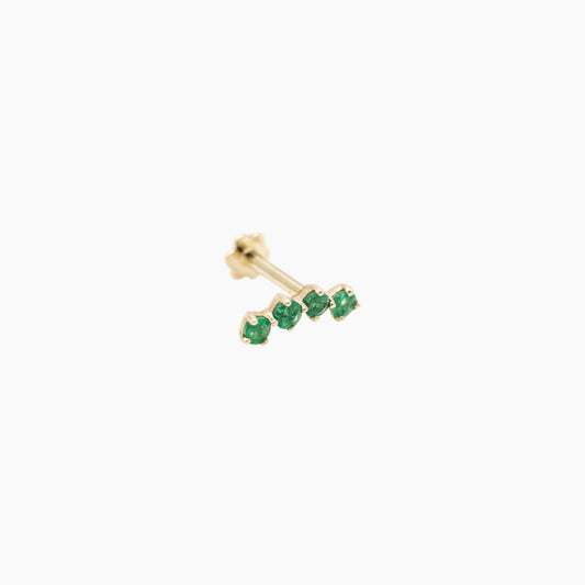 Hailey Piercing - Emerald - Yellow Gold