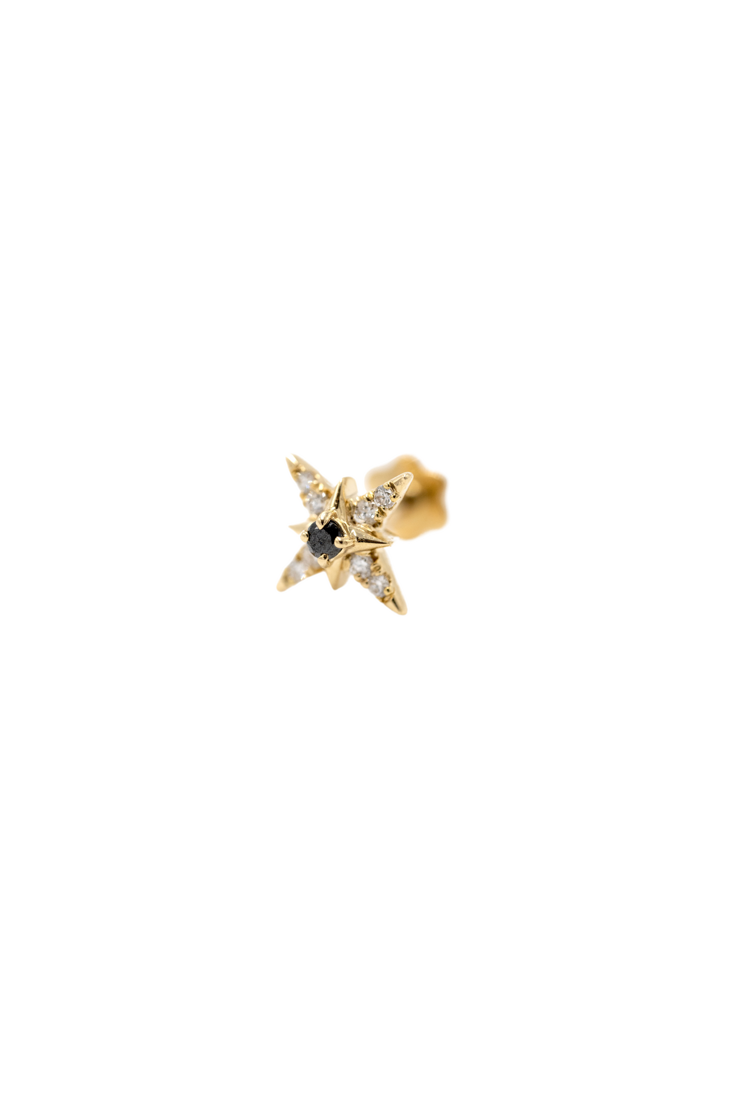 Piercing Star Black Diamonds - Yellow Gold