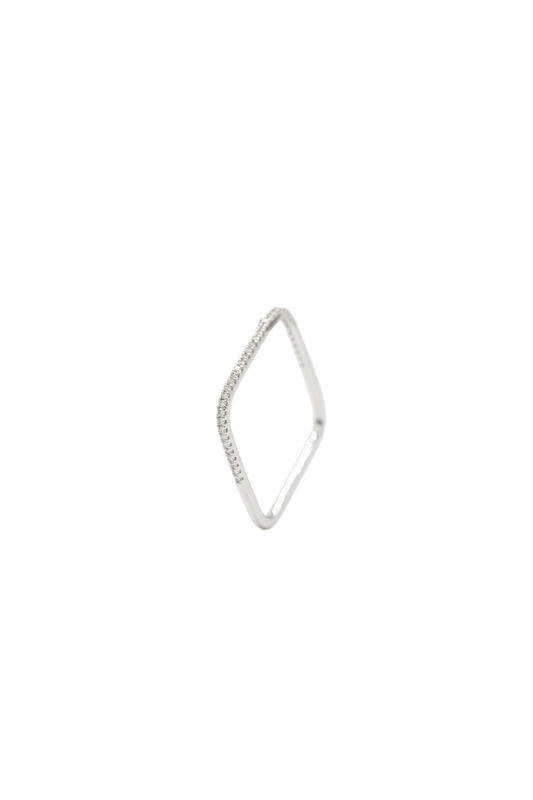 Ring Square - Or Blanc