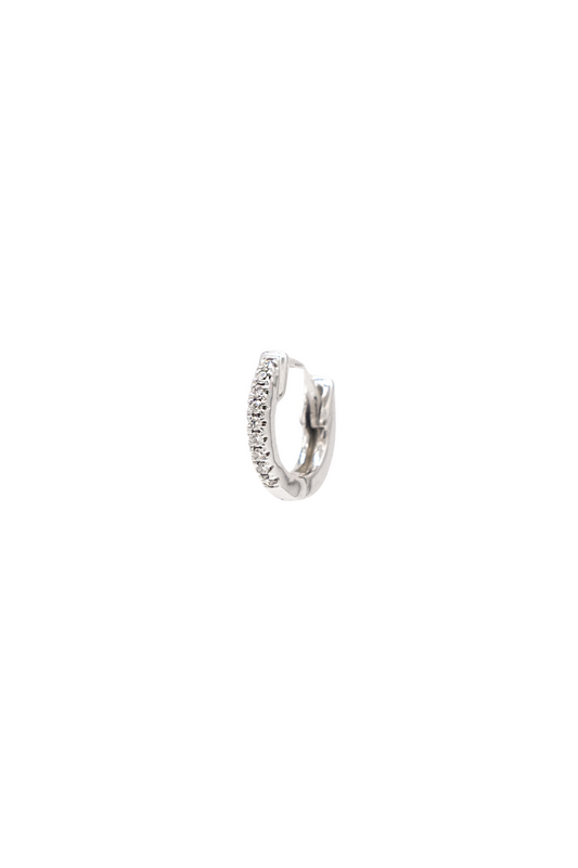 Daylight Hoop - White Gold - Single Earring - 6mm