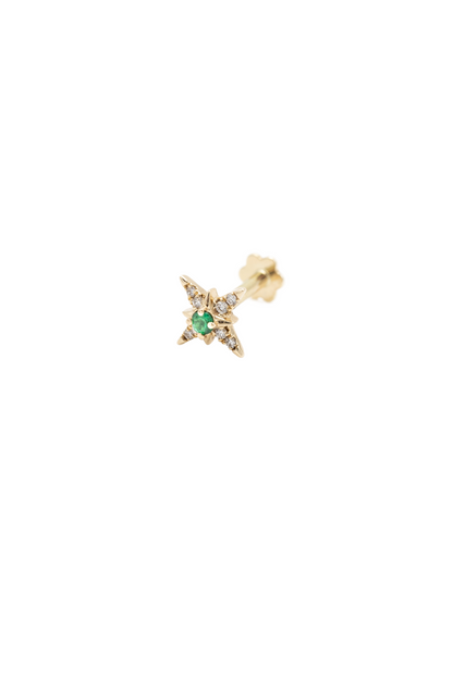 Star Emerald Piercing - Yellow Gold