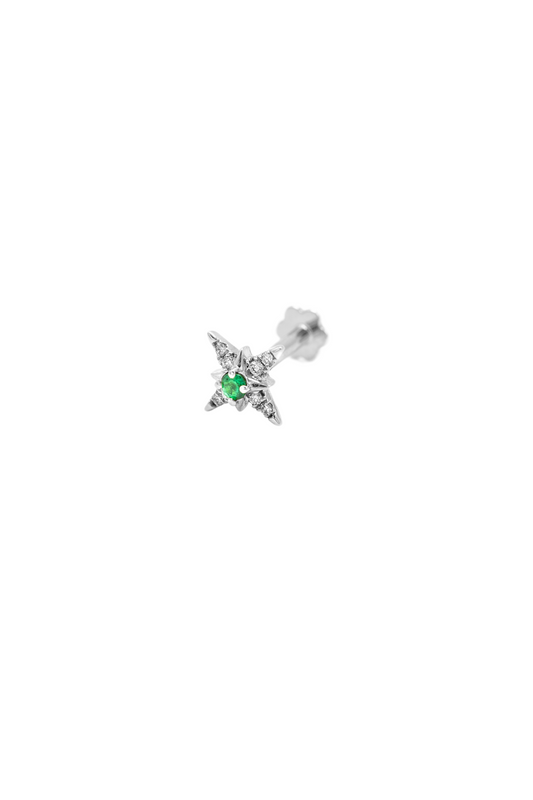 Star Emerald Piercing - White Gold