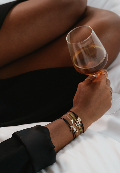 Square S Bracelet - White Diamonds - Two-Tone