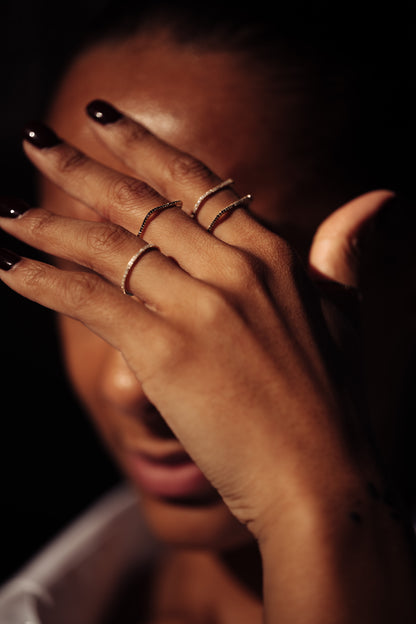 Ring Square Black Diamonds