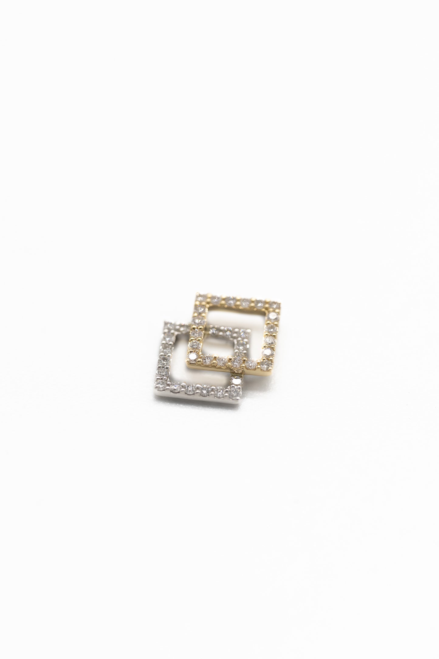Square S Bracelet - White Diamonds - Two-Tone