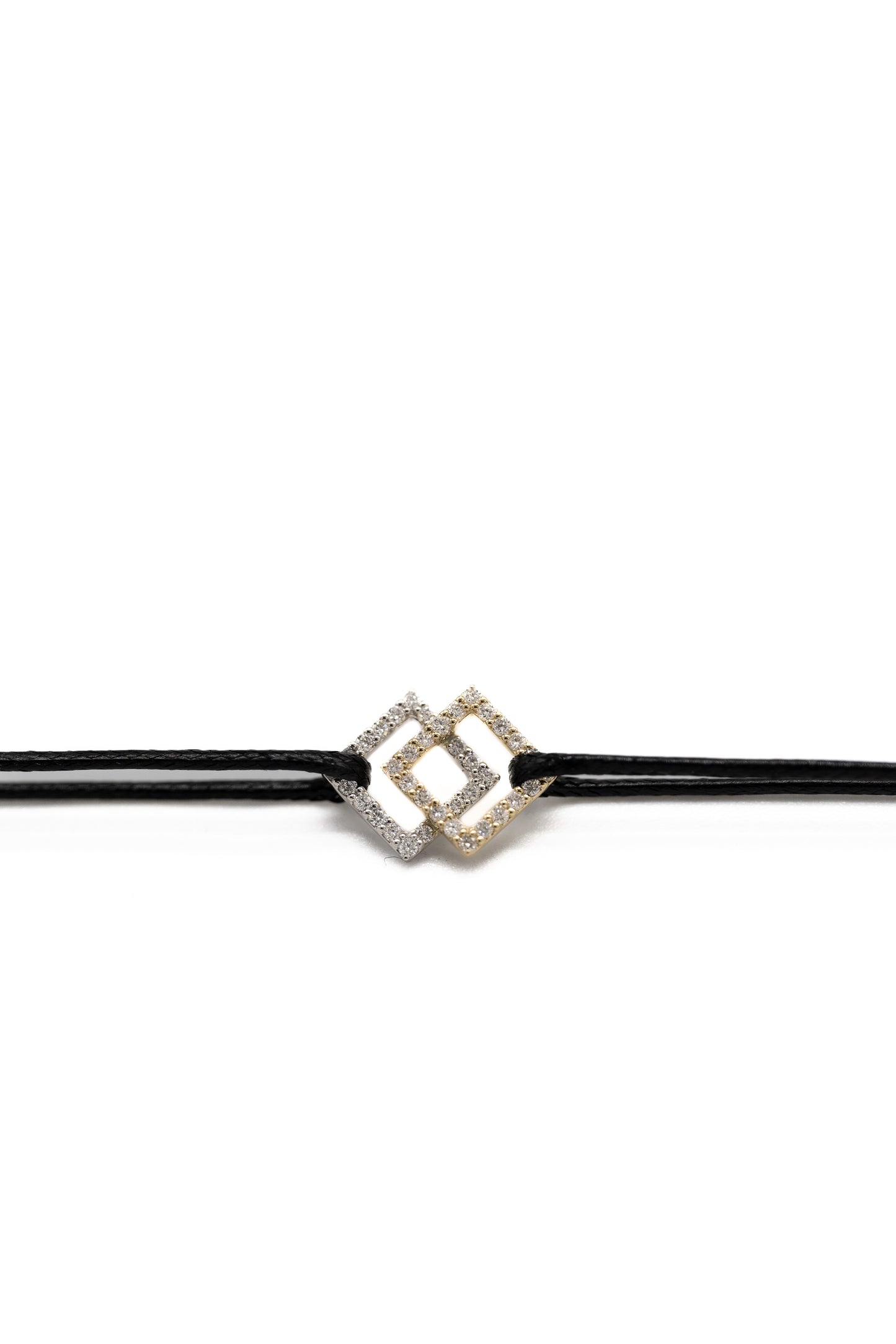 Square S Bracelet - White Diamonds - Two-Tone