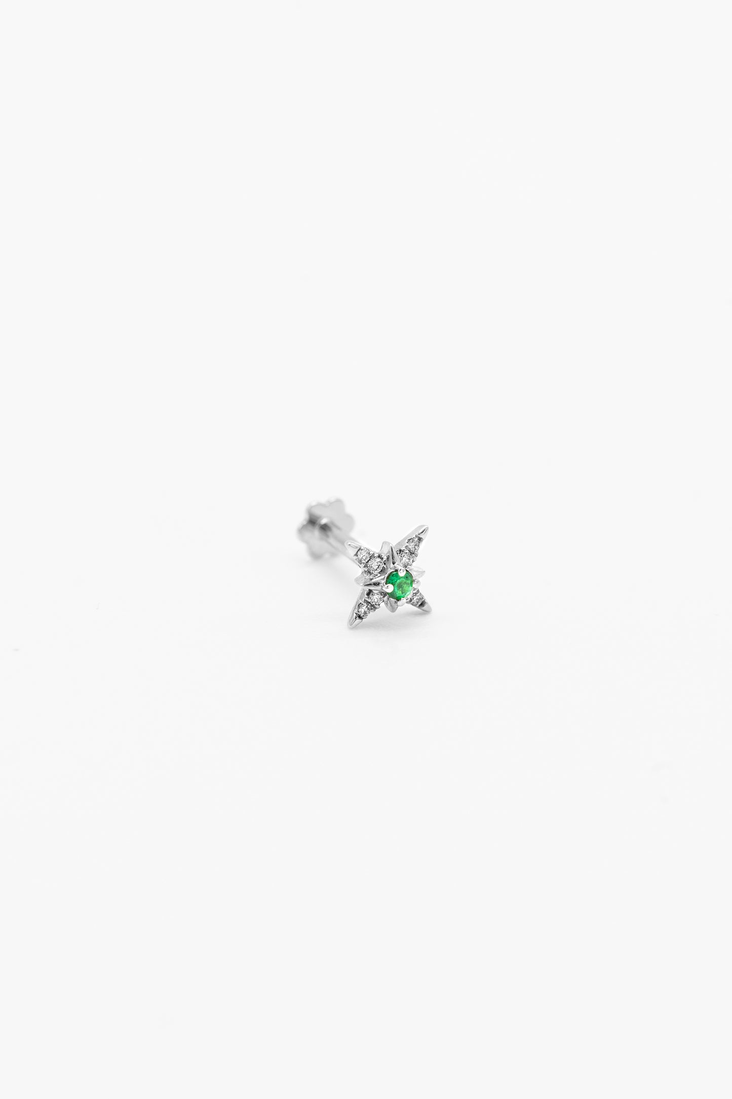 Emerald Star Piercing - White Gold